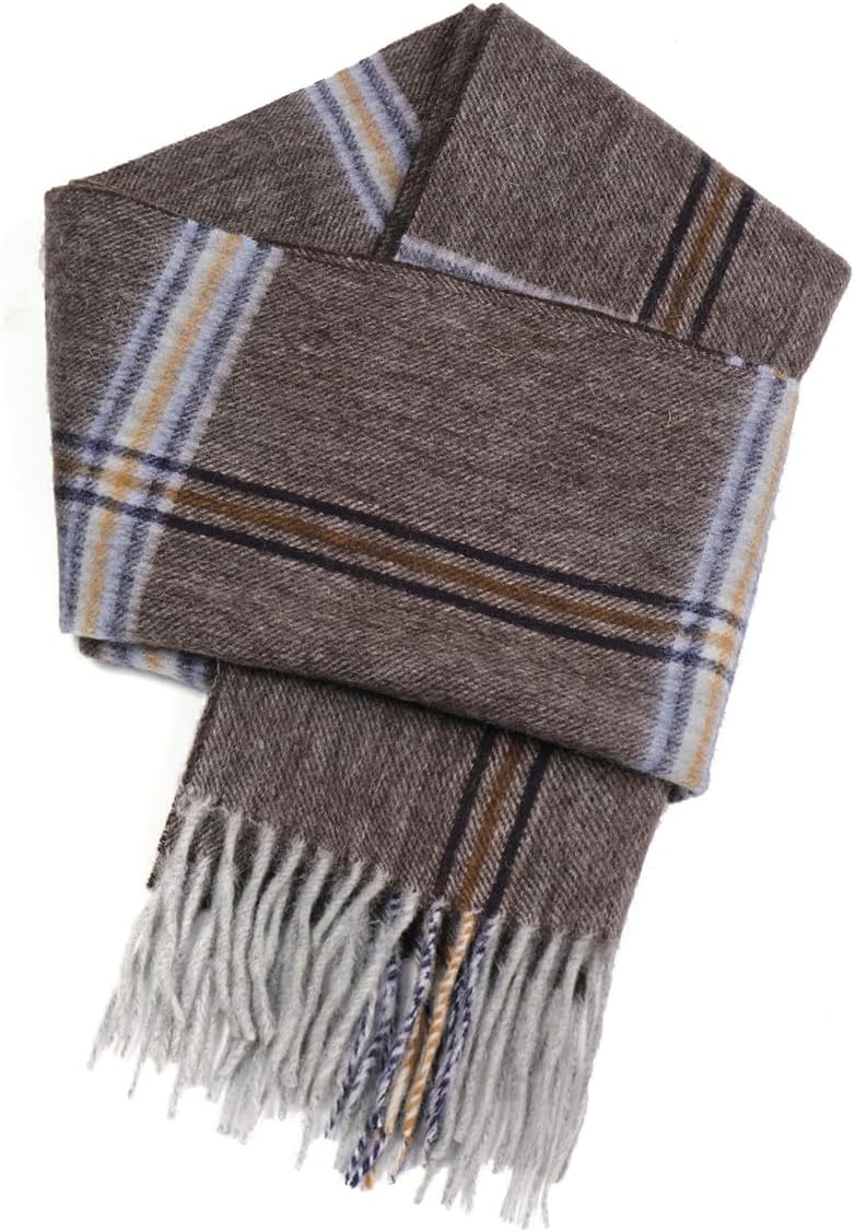 SKNSOFT Winter Wool Plaid Scarf for Men,Women Fashion Tartan Wrap Checkered Scarves - Image 1
